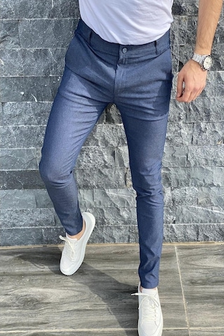 Oksit Zoom 108 Desenli Slim Fit Likralı Keten Pantolon