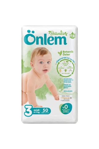 Önlem Botanika Bebek Bezi 3 Numara Midi İkili Jumbo Paket 50 Adet