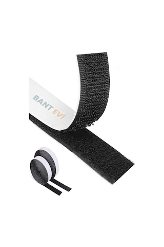 Yapışkanlı Cırt Bant 5cmx1m Siyah Arkası Yapışkanlı Cırt Bant