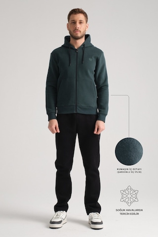 Shooter Sportswear Shooter Erkek Kışlık Eşofman Takımı Luxe Regular Kapüşonlu Koyu Yeşil