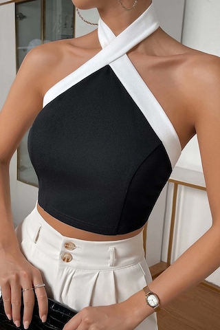 Merry See Boyundan Bağlamalı Kısa Crop Bluz 001