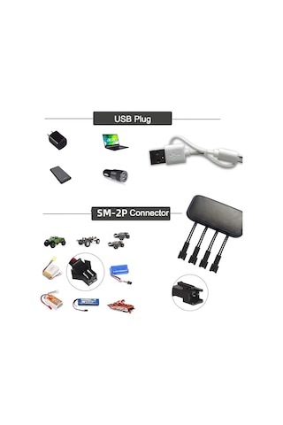 Powermaster Pm-29140 4in1 Sm-2p Soket 3.7v Lityum Pil Usb Splitter Şarj Aleti