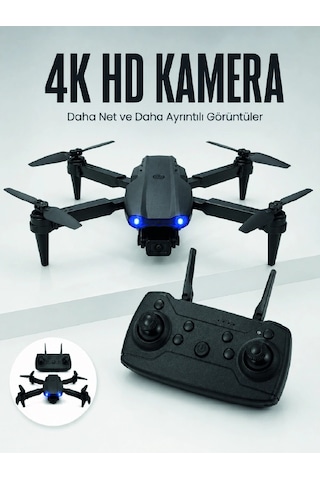 E99 Pro 4k Hd Kameralı Katlanabilir Drone App Kontrollü Uzaktan Kumandalı Mini Drone Belirtilmemiş