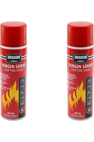 2 Adet Yangın Söndürücü - Yangın Savar Sprey 500ml + 500 Ml Ev - Ofis - Oto Araç Ateş Boğucu Köpü