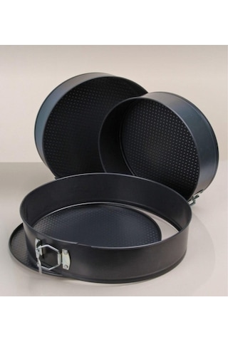 3'lü Kelepçeli Kek Kalıbı Seti Tarif Edildiği Gibi