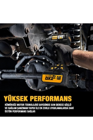 Cat DX72BC 18Volt/2.0Ah Li-ion Tek Akülü Şarjlı 350Nm Kömürsüz Profesyonel Somun Sıkma