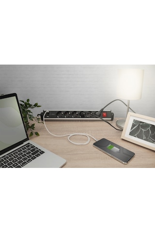 Ofis İçin 6 Prizli Çoklu Priz, 3 Adet Usb 2xusb-a +1xusb A