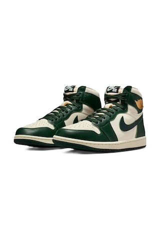 Nike Air Jordan 1 Retro High Og Unisex Sneaker Hakiki Deri Bilekli Günlük Spor Ayakkabı Beyaz-yeşil Yeşil-beyaz