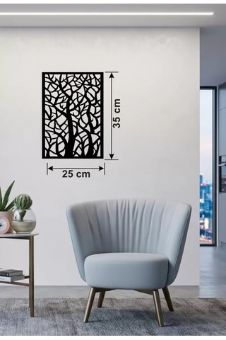 Soyut Ağaç Dalları Ahşap Duvar Tablosu - 25x35 Cm Lazer Kesim Dekoratif Pano Renkli