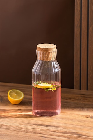 Porsima 2095 Mantar Kapaklı Ve Cam Başucu Sürahisi 950ml