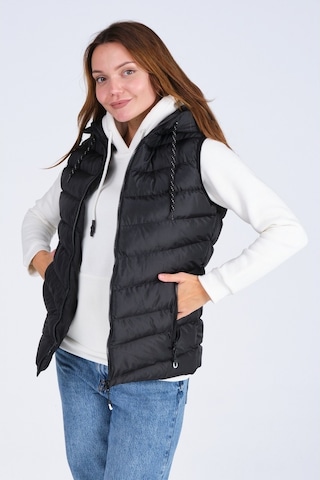 Everest Kadın Jel Dolgu Kapüşonlu Unısex Şişme Yelek Siyah
