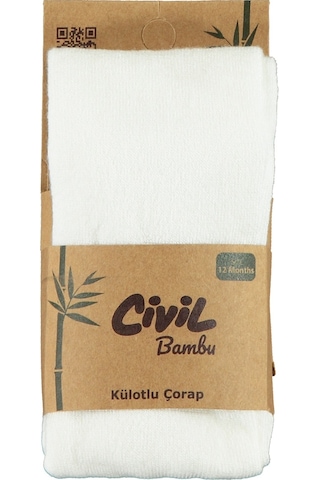 Civil Baby Kız Bebek Külotlu Bambu Çorap 6-12 Ay Ekru 70a839007ss1 Ekru