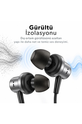 Woyax Mikrofonlu Kablolu Kulak İçi Type-c Kulaklık Silikonlu Mıknatıslı Güçlü Bass İphone Android Telefon Tablet Laptop Uyumlu Wy-ec03