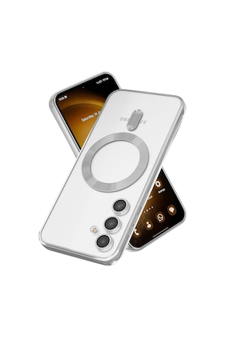 Teknomoda Samsung Galaxy Uyumlu S21 Fe Kılıf Kamera Lens Korumalı Renkli Magsafe Şeffaf Silikon