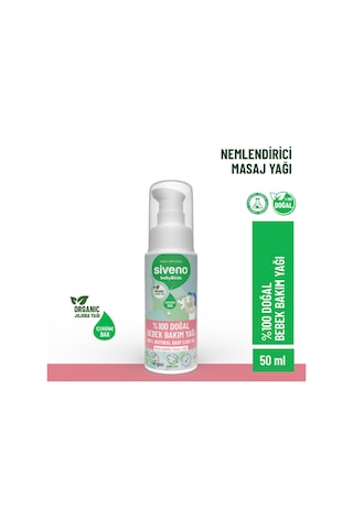 Siveno %100 Doğal Bebek Yağı Organik Jojoba Bakım Masaj Yağı Bitkisel Vegan 50 ml
