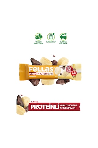Fellas Yüksek Protein Bar - Muzlu 45 G x 12 Adet