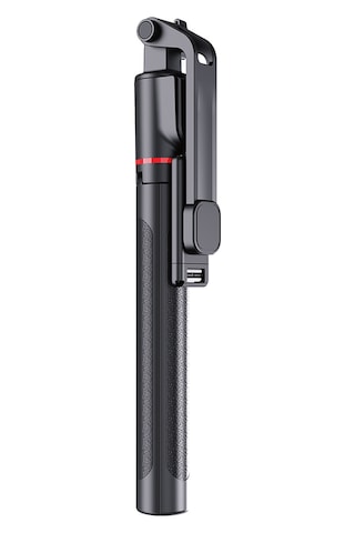 Wiwu Wi-se015 Canlı Yayın Dolgu Işıklı Teleskopik Tripod Ve Selfie Çubuğu Siyah