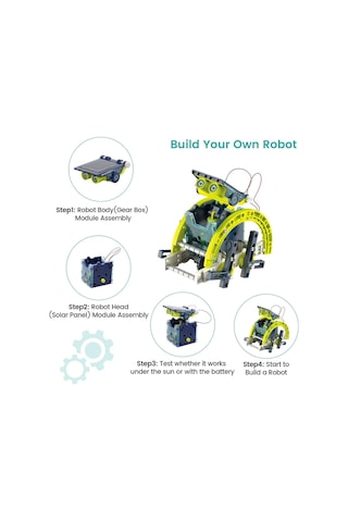 Acelife 12sı1 Arada Güneş Enerjili Robot Kiti, 8-12+ Yaş Çocuklar Için Dıy Yapı Oyuncağı, Stem Eğitim Seti Eğitici Oyuncaklar Standart