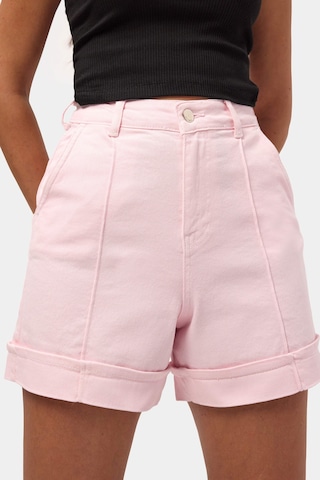 Itsbasic Kadın Light Pembe 6s6-98 Straight Fit Relax Denim Şort