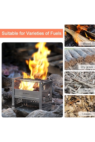 Tomshoo-dış Mekan Paslanmaz Çelik Izgara Ayarlanabilir Soba,y25384-t Gümüş