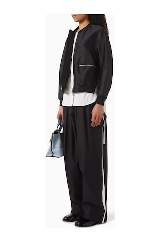 3.1 Phillip Lim Saten Katmanlı Bomber Ceket Şehirli Stil Için Lüks Rahatlık Siyah