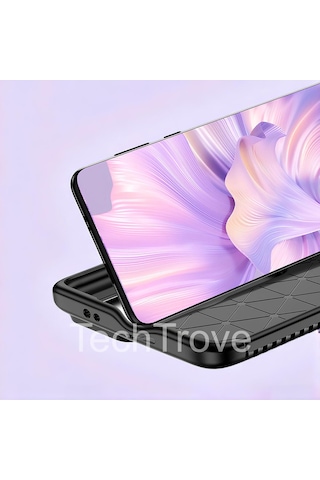 Oppo Reno 6 4g Kılıf Kamera Korumalı Darbe Emici Karbon Fiber Desenli Renk Atmaz Silikon Kapak