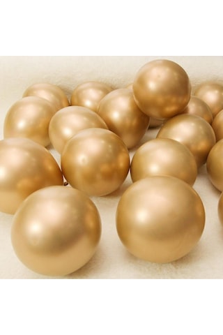 Gold Krom Balon 10 Adet Küçük Boy 5 Inç Gold