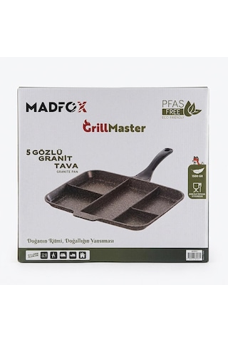 Madfox Grillmaster 5 Gözlü Granit Döküm Tava Siyah