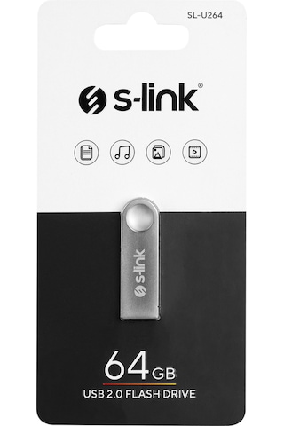 S-link Sl-u264 64 Gb Usb 2.0 Taşınabilir Flash Bellek Pc, Mac, Tv Ve Oto Teyp Uyumlu