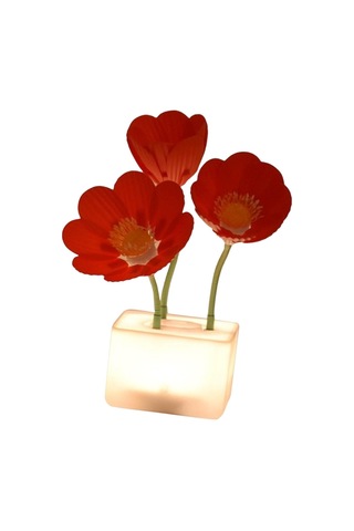 Homyl Otomatik Blooming Çiçek Gece Işık Yatak Odası Ekran Kırmızı Çok Renkli