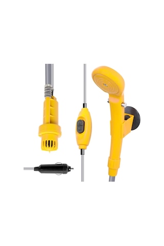 Sarı-12v Elektrikli Su Pompası Araba Oto Yıkama Kamp Yürüyüş Seyahat Açık Duş Seti