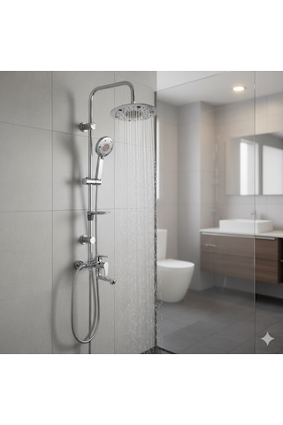 Armoni Robot Duş Seti - Lüks Yağmurlama Tepe Duşu Ve Ayarlanabilir Konfor Gümüş
