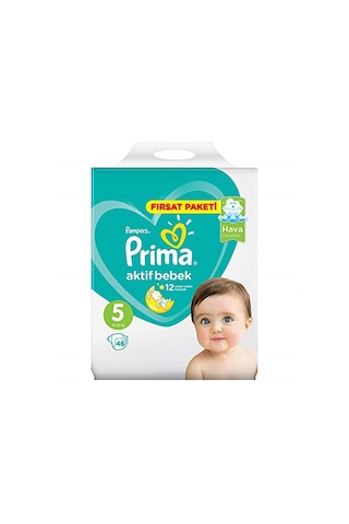 Prima Bebek Bezi Aktif Bebek 5 Numara Junior Fırsat Paketi 46 Adet