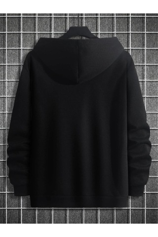 Startmore Siyah Unisex Kadın/erkek Dik Renkli Oversize Kapüşonlu