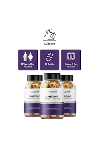Collagen Forte 3 Adet Omega-3 Premium Fish Oil 90 Softgel X 1000mg