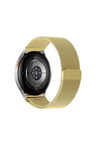 Galaxy Watch 6 / 5 / 4 Fe Uyumlu Manyetik Milanese Metal Kordon 40-47mm Altın