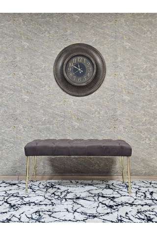 Zafir Gold Tel Ayaklı 90 Cm Puf Bench - Puf - Bench - Kasalı Oturak - Oturak - Yatak Ucu Puf Kahverengi