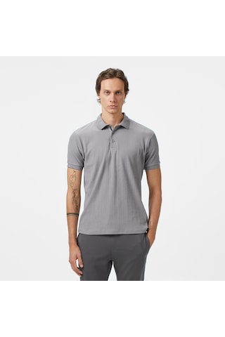 Nautica Erkek Gri Regular Fit Polo Yaka T-shirt Düz K55303t Gri