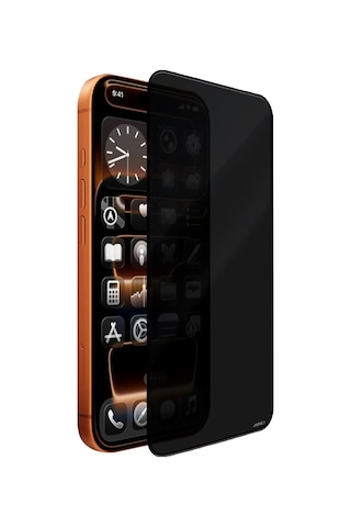 Apple iPhone Uyumlu 16 Plus Mohseven M6 Privacy Temperli Cam Ekran Koruyucu Uygulama Aparatlı Siyah
