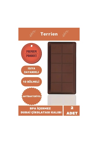 Home Serisi Bpa İçermez Esnek Yüksek Isıya Dayanıklı Silikon 2 Adet Dubai Çikolata Kalıbı Çok Renkli