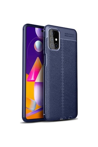 Galaxy M51 Kilif Deri Görünümlü Kamera Korumali Silikon Kilif 467051125