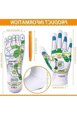 Tysm Renkli Akupresür Eldiven & Çorap Seti, Masaj Aletleri, Çok Renkli Refleksoloji Eldivenleri Çok Renkli