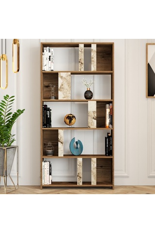 Variant Lima Çalışma Masası Ve Kitaplık Takımı - Ceviz / Beyaz Me Ceviz