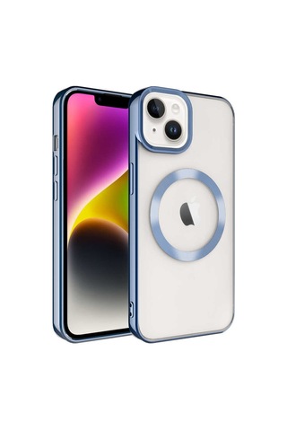 Apple Uyumlu iPhone 14 Plus Uyumlu Magsafe Wireless Şarj Özellikli Zore Setro Silikon-rose Gold -