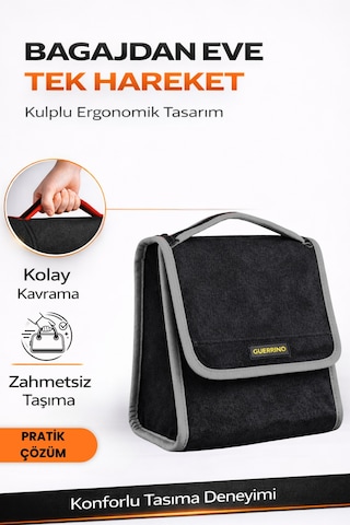 Oto Bagaj Organizer Bagaj Çantası S Boy Kaymaz Cırt Bantlı Velur Kompakt Düzenleyici - Scx4