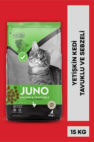 Juno Tavuklu Sebzeli Yetişkin Kedi Maması 15 Kg