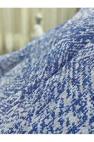 Özlü Home Lüks Pamuklu Koltuk Çekyat Örtüsü Saks Mavisi 170x220 Saks Mavisi