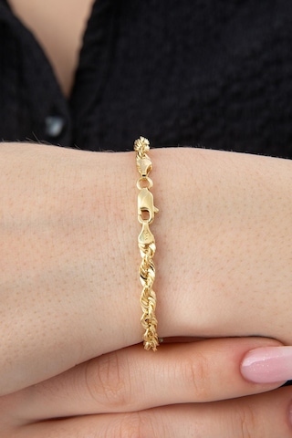 14 Ayar Altın Işıltılı Burgu Halat Zincir Bileklik 3.90 Mm Sarı Altın