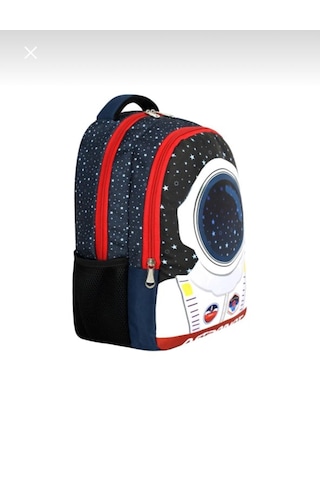 Newfull Astronot Baskılı Erkek Sırt Okul Çantası-2'li Set-syh Krm