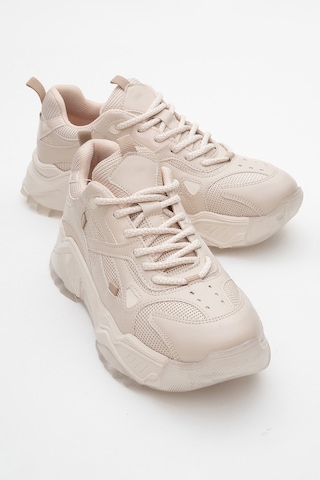 Luvishoes Luvi Shoes Lecce Bej Cilt Kadın Spor Ayakkabı Bej